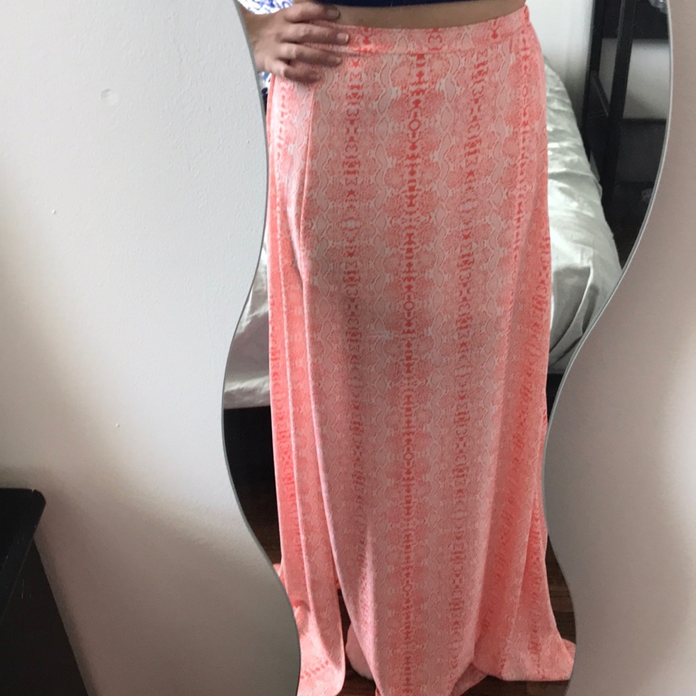 AKIRA Snake skin print Pink maxi Skirt